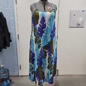 SHEIN Curve Blue and White Dress